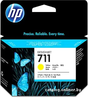 Купить HP 711 3-pack 29-ml Yellow Ink Cartridges струйный картридж, цена, опт и розница