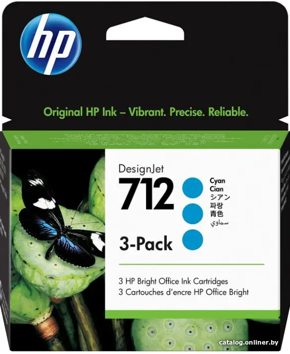 Купить HP 712 3-Pack 29-ml Cyan DesignJet Ink Cartridge картридж, цена, опт и розница