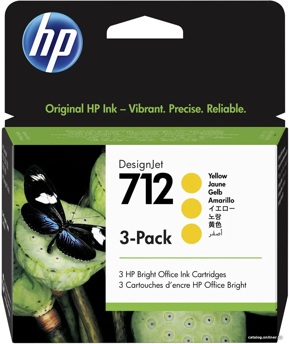 Купить HP 712 3-Pack 29-ml Yellow DesignJet Ink Cartridge картридж, цена, опт и розница