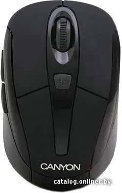 Купить CANYON мышь, цвет - черный/черный, беспроводная 2.4 Гц, регулируемый DPI 800/1000/1600, 6 кнопок, прорезиненное покрытие., цена, опт и розница
