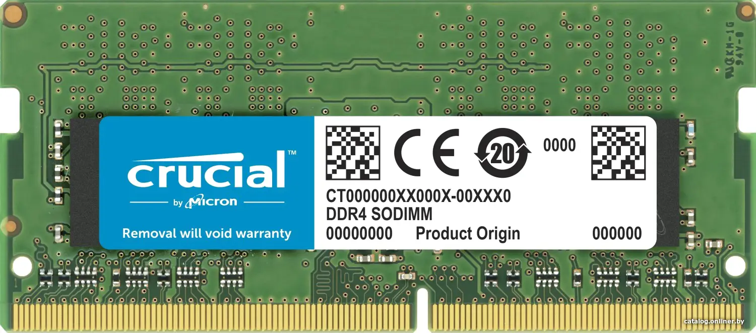 Купить Оперативная память для ноутбука 8Gb Crucial CT8G4SFS832A, SODIMM DDR IV, PC-25600, 3200MHz, цена, опт и розница