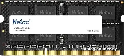 Купить Оперативная память для ноутбука 8Gb Netac Basic NTBSD3N16SP-08, SODIMM DDR III, PC-12800 1600Mhz, 1.35V, цена, опт и розница