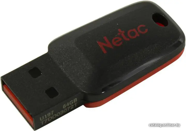 Купить 64Gb Netac U197 NT03U197N-064G-20BK, USB2.0, Black, цена, опт и розница