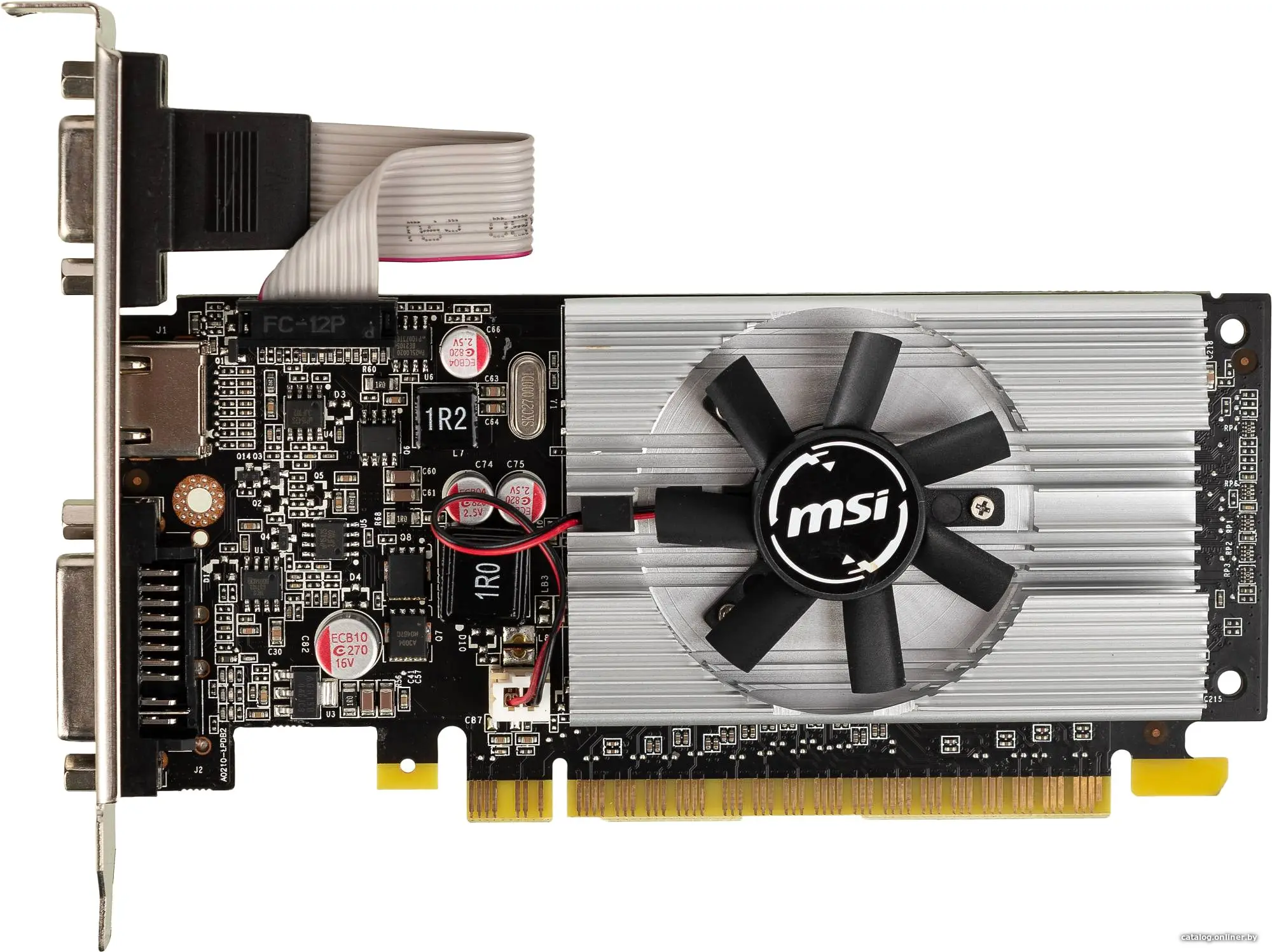 Купить Видеокарта MSI PCI-E N210-1GD3/LP NVIDIA GeForce 210 1024Mb 64 DDR3 460/800 DVIx1/CRTx1 Ret, цена, опт и розница