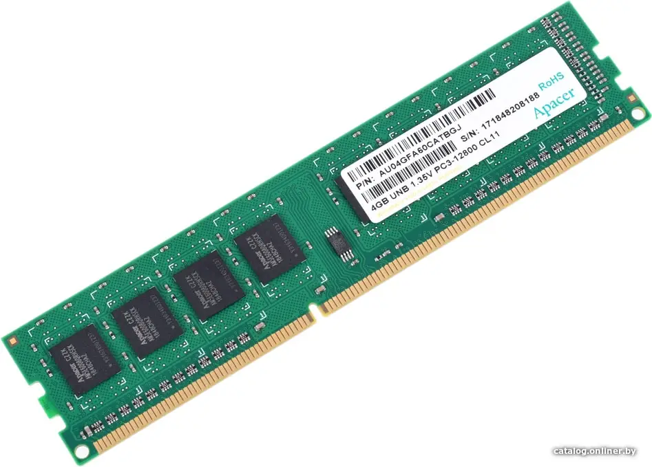 Купить Apacer 4GB PC-12800 DDR3 [AU04GFA60CATBGJ], цена, опт и розница