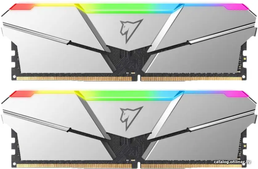 Купить Модуль памяти DDR5 Netac Shadow RGB 16GB (2x8GB) 4800MHz CL40 1.1V / NTSRD5P48DP-16S / Silver / with radiator, цена, опт и розница