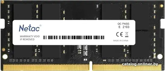 Купить Модуль памяти SO-DIMM DDR5 Netac Basic 16GB 4800MHz CL40 1.1V / NTBSD5N48SP-16, цена, опт и розница