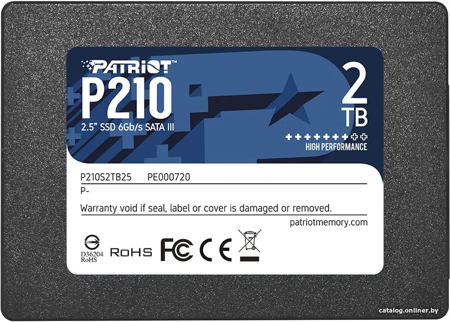 Купить Накопитель SSD Patriot SATA III 2Tb P210S2TB25 P210 2.5'', цена, опт и розница