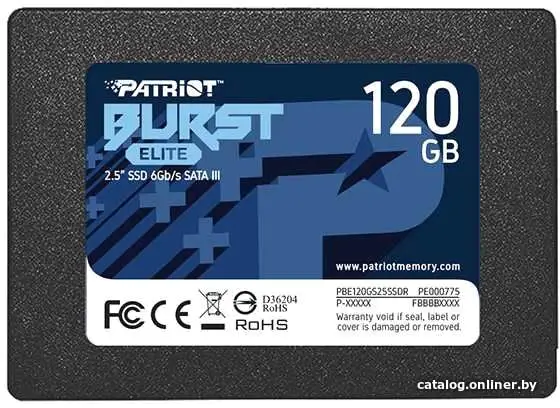 Купить Накопитель SSD Patriot SATA III 120Gb PBE120GS25SSDR Burst Elite 2.5'', цена, опт и розница