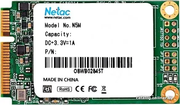 Купить Netac SSD N5M 2TB mSATA SATAIII 3D NAND, R/W up to 545/500MB/s, TBW 1120TB, 3y wty, цена, опт и розница