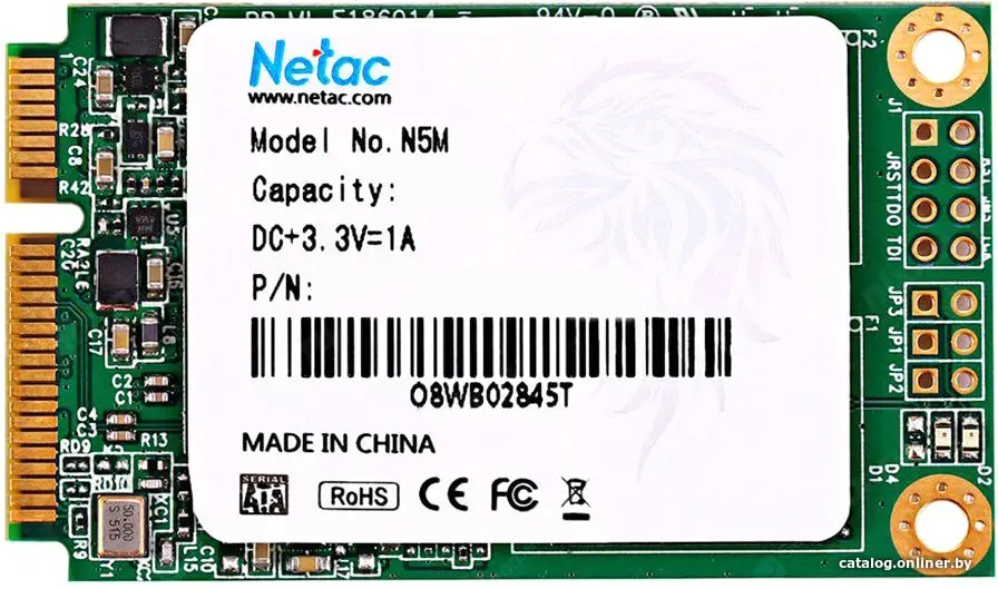 Купить Netac SSD N5M mSATA SATAIII 3D NAND 1TB, R/W up to 560/520MB/s, 3y wty, цена, опт и розница