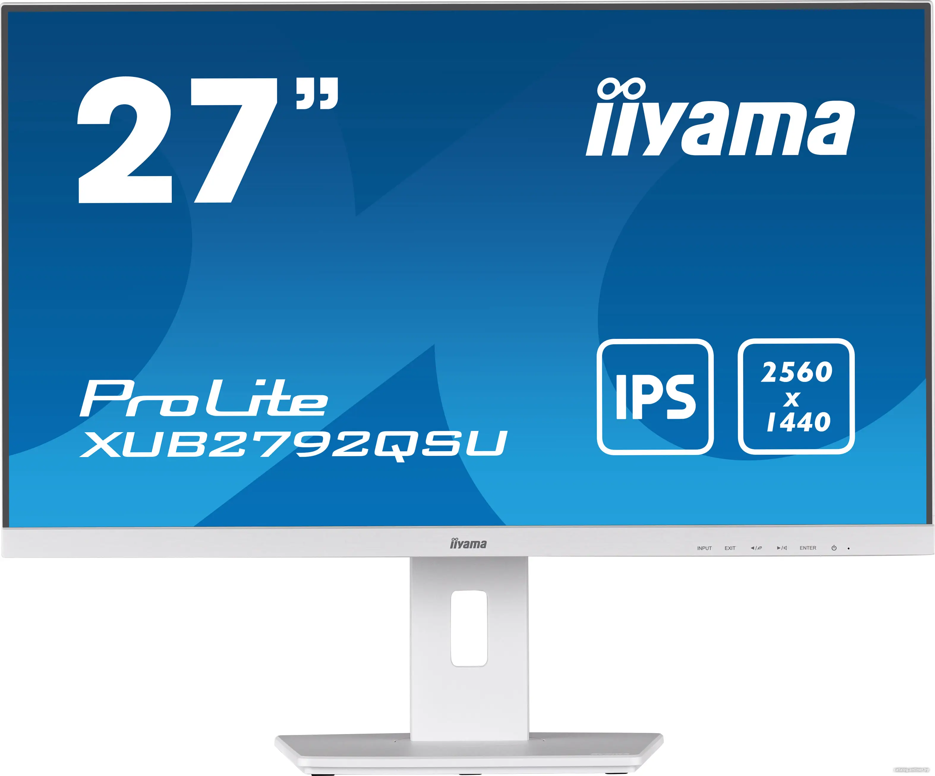 Купить Монитор Iiyama 27'' ProLite XUB2792QSU-W5 белый IPS LED 5ms 16:9 DVI HDMI M/M матовая HAS Piv 1000:1 250cd 178гр/178гр 2560x1440 DP WQ USB 9.4кг, цена, опт и розница
