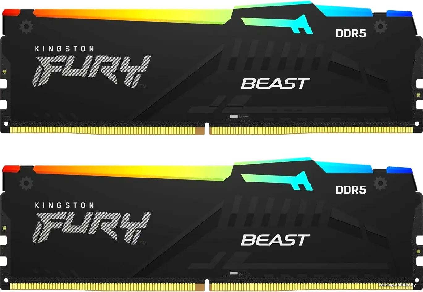 Купить 32GB 6000MT/s DDR5 CL40 DIMM (Kit of 2) FURY Beast RGB, цена, опт и розница