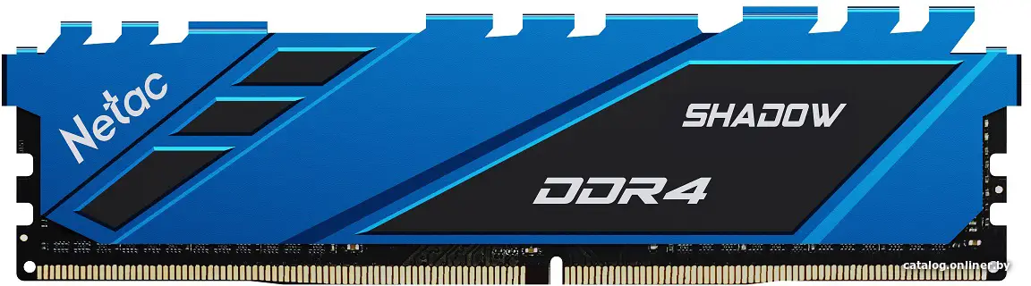 Купить Модуль памяти DDR4 Netac Shadow 16GB 3200MHz CL16 1.35V / NTSDD4P32SP-16B / Blue / with radiator, цена, опт и розница