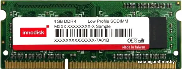 Купить Innodisk 4GB Innodisk DDR4 2400 SO DIMM Industrial Memory Non-ECC, 1.2V, 1R, Bulk, цена, опт и розница