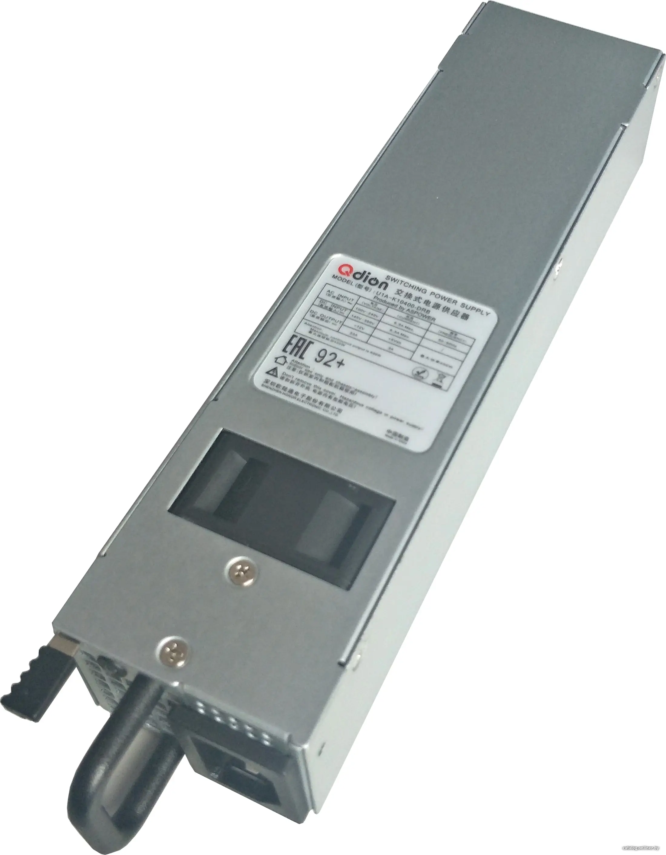 Купить Qdion U1A-K10400-DRB 1U Slim 400W (ШВГ=50.5*40*196mm), 80+ Golg, Oper.temp 0C~50C, AC/DC dual input (ASPower) OEM, цена, опт и розница