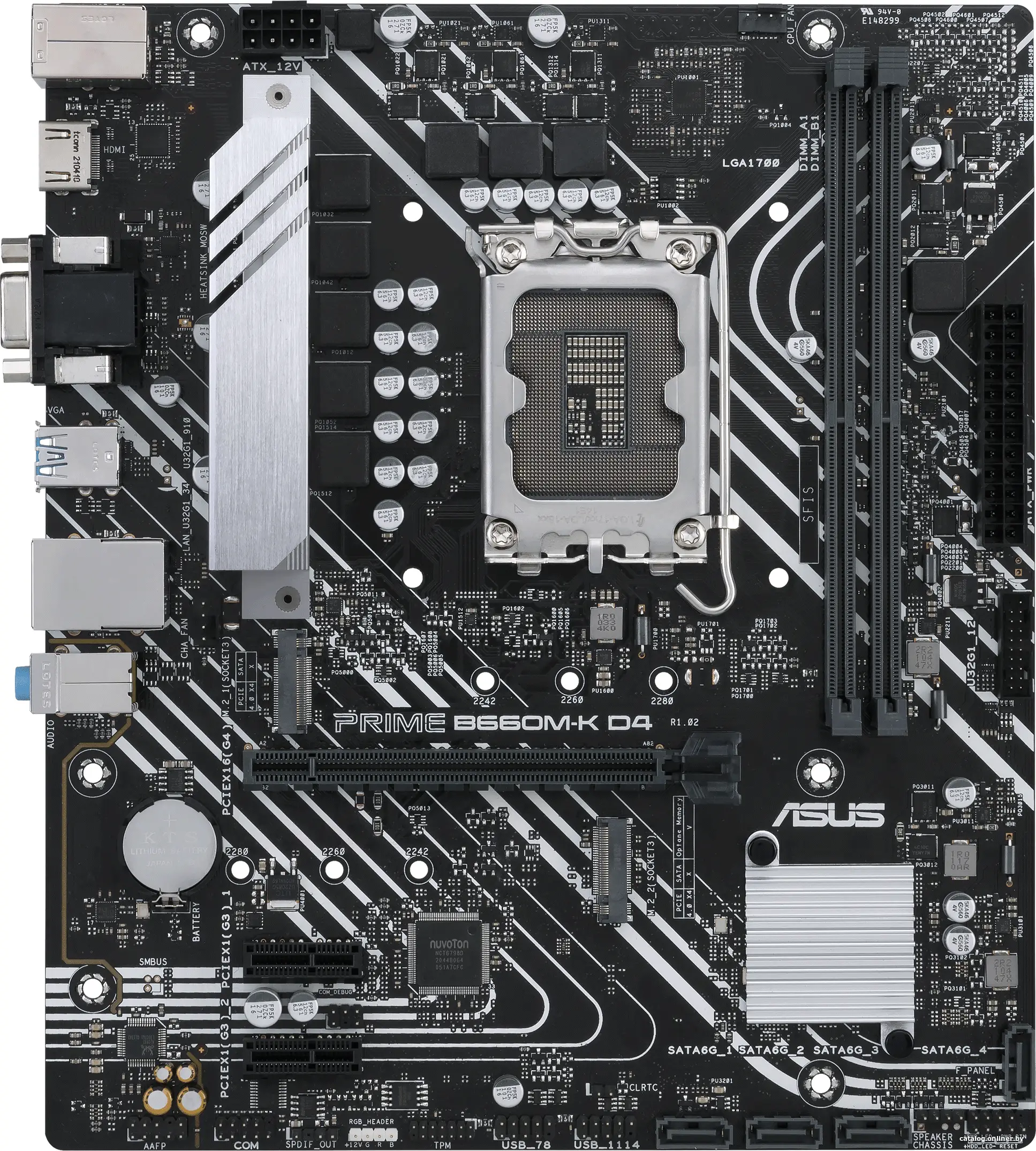 Купить Материнская плата Asus PRIME B660M-K D4 Soc-1700 Intel B660 2xDDR4 mATX AC`97 8ch(7.1) GbLAN RAID+VGA+HDMI, цена, опт и розница