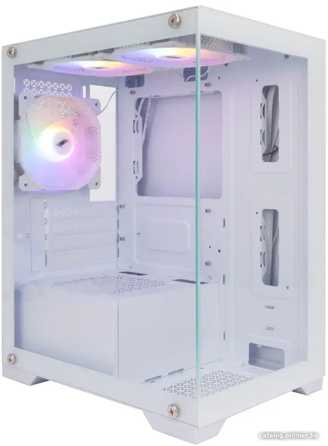 Купить Корпус 1STPLAYER MIKU Mi2 White / mATX / 3x120mm LED fans / Mi2-WH-3F1-W, цена, опт и розница