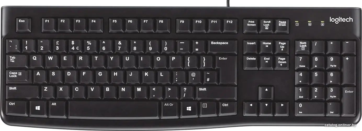 Купить LOGITECH K120 Corded Keyboard - BLACK - USB - RUS, цена, опт и розница