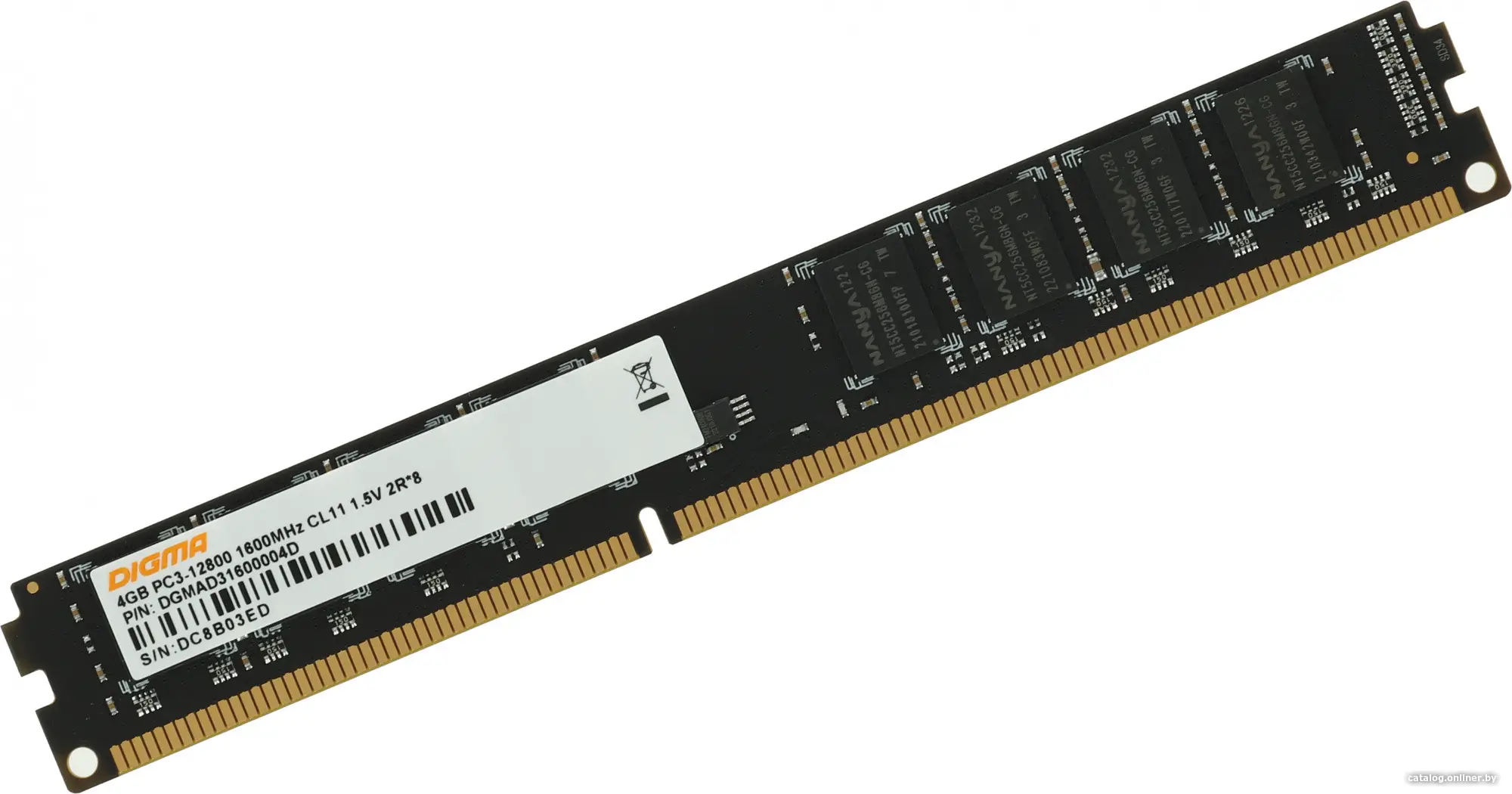 Купить Оперативная память 4Gb Digma DGMAD31600004D, DDR III, PC-12800, 1600MHz, 1.5V, цена, опт и розница
