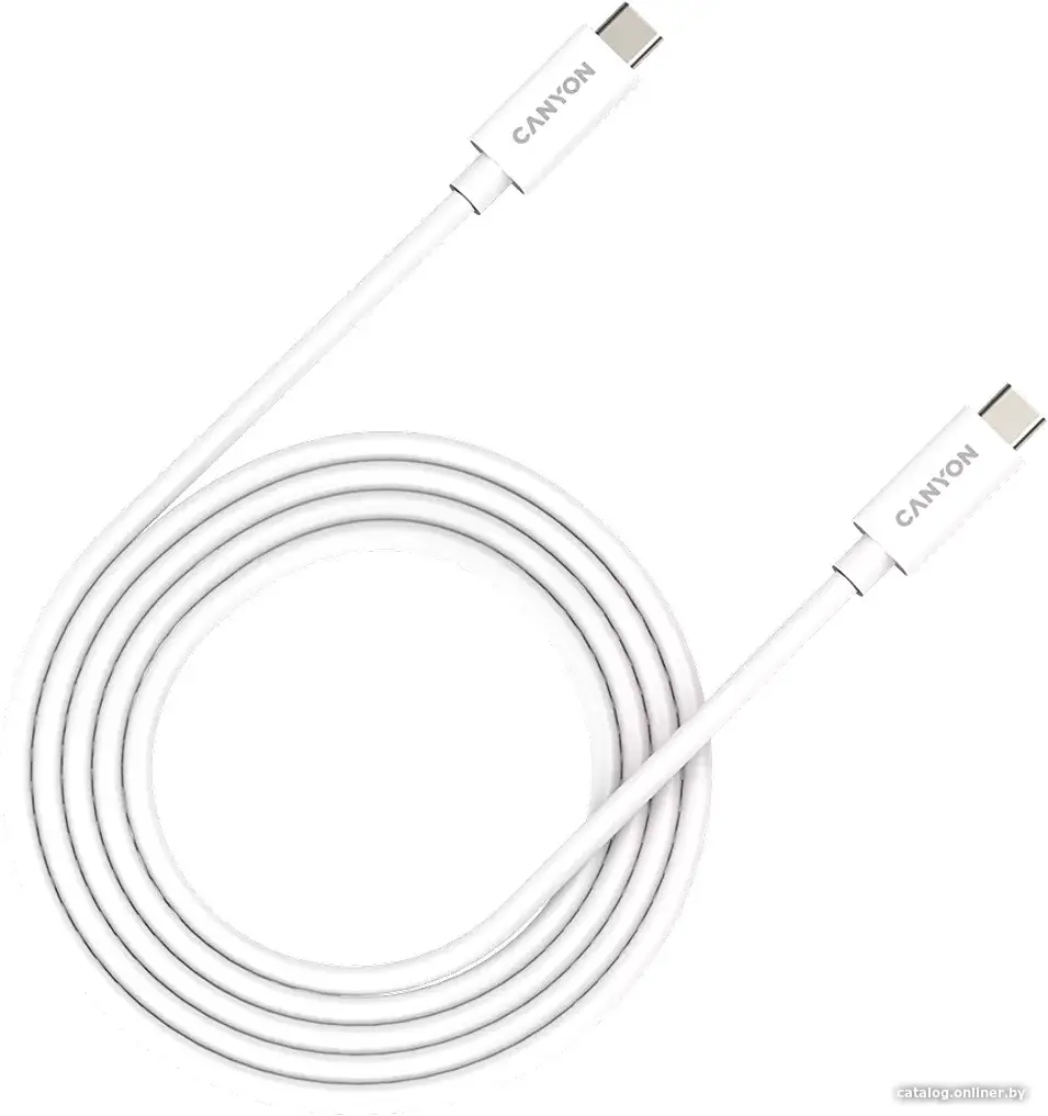 Купить CANYON UC-42, cable, U4-CC-5A2M-E, USB4 TYPE-C to TYPE-C cable assembly 20G 2m 5A 240W(ERP) with E-MARK, CE, ROHS, white, цена, опт и розница