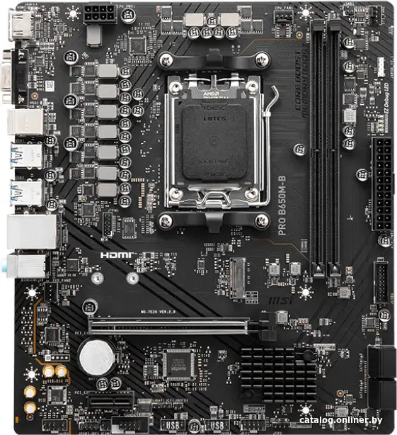 Купить Материнская плата MSI PRO B650M-B SocketAM5 AMD B650 2xDDR5 mATX AC`97 8ch(7.1) 2.5Gg RAID+VGA+HDMI, цена, опт и розница