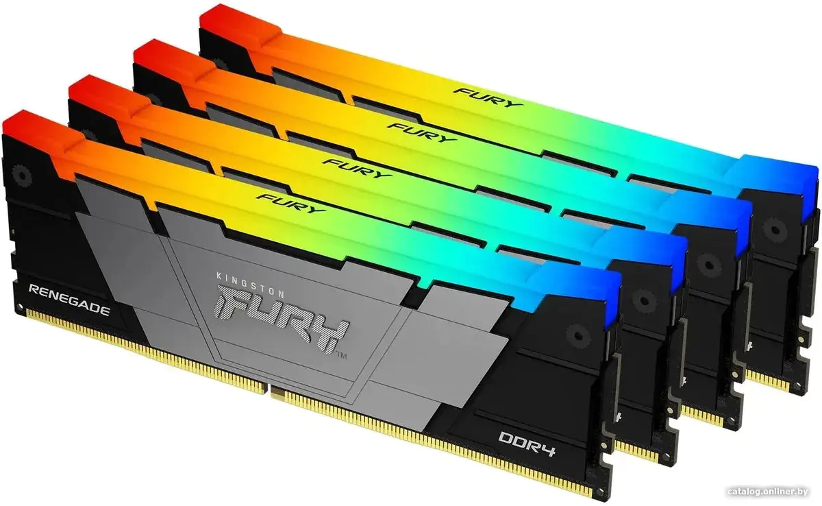 Купить Память DDR4 4x8GB 3200MHz Kingston KF432C16RB2AK4/32 Fury Renegade RGB RTL Gaming PC4-25600 CL16 DIMM 288-pin 1.35В dual rank с радиатором Ret, цена, опт и розница