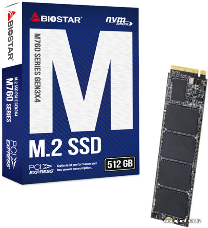 Купить BIOSTAR SSD 512, M.2 2280, PCI Express 3.0 x4 (NVMe 1.3), 2800/1700, цена, опт и розница