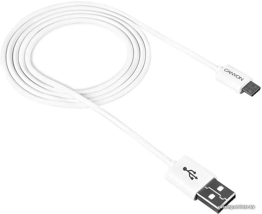 Купить CANYON UM-1, Micro USB cable, 1M, White, 15*8.2*1000mm, 0.018kg, цена, опт и розница