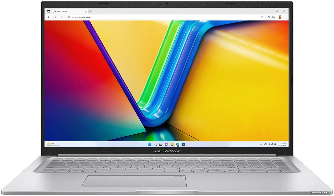 Купить ASUS Vivobook 17/ X1704VA-AU445/ i7-1355U/ 17.3 FHD IPS AG 16:9/ Iris Xe/ 16GB/ 1TB/ DOS/ noODD/ Cool Silver ноутбук, цена, опт и розница