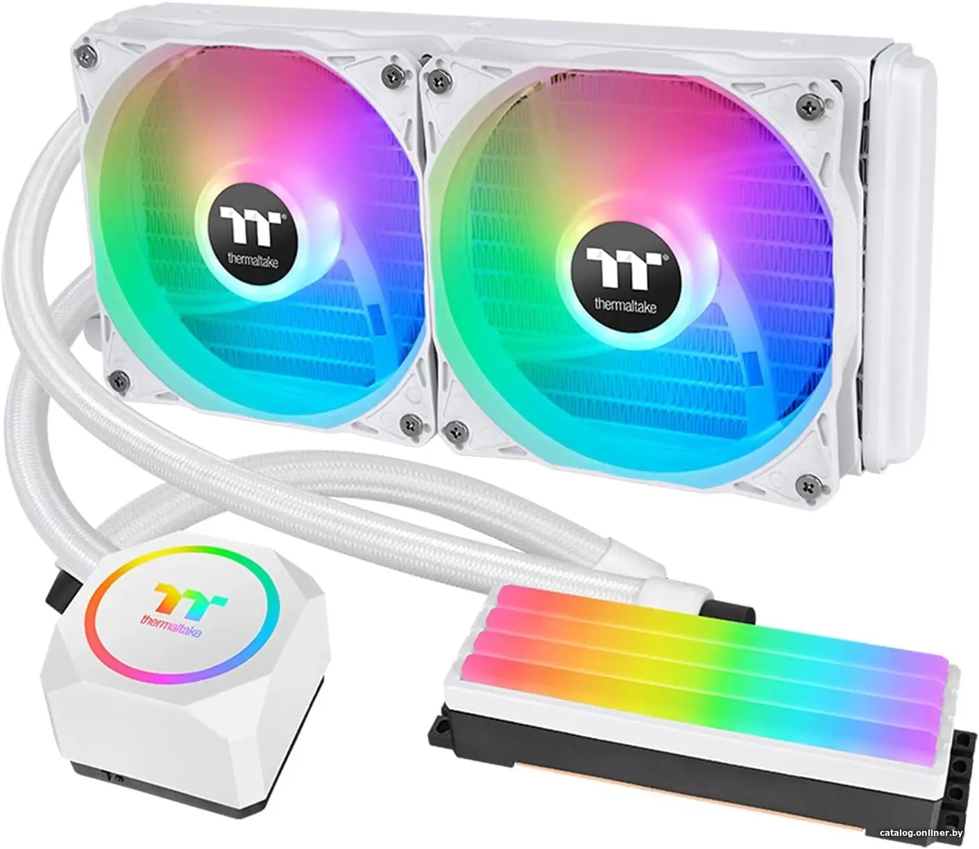 Купить Система жидкостного охлаждения Thermaltake Floe RC240 CPU & Memory AIO Liquid Cooler Snow Edition (CL-W330-PL12WT-A), цена, опт и розница