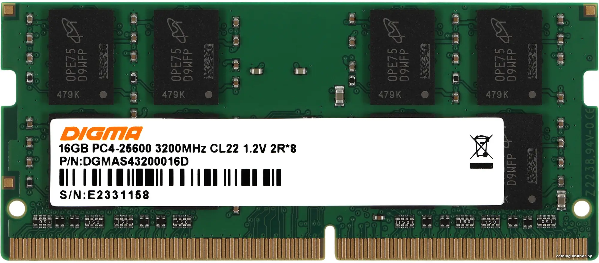 Оперативная память Digma DDR4 16Gb 3200MHz (DGMAS43200016D)