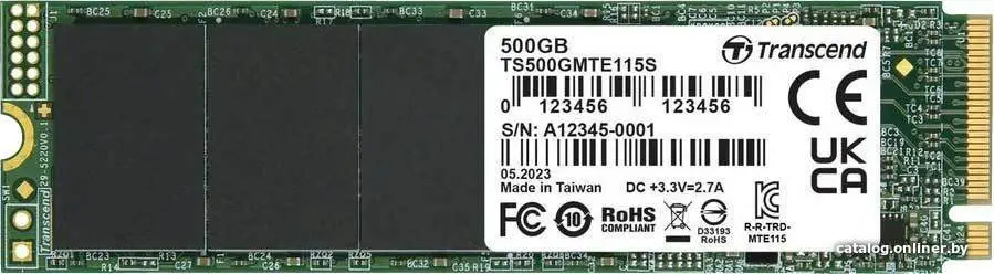 Купить SSD диск Transcend 115S 500GB (TS500GMTE115S), цена, опт и розница