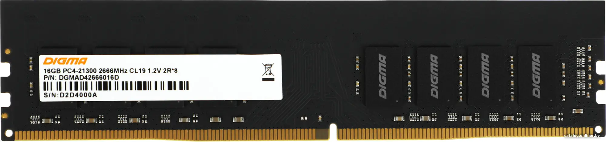 Оперативная память Digma DDR4 16Gb 2666MHz (DGMAD42666016D)