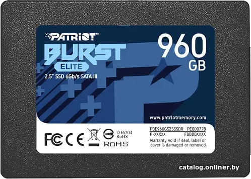 Купить SSD диск Patriot Burst Elite 960GB (PBE960GS25SSDR), цена, опт и розница