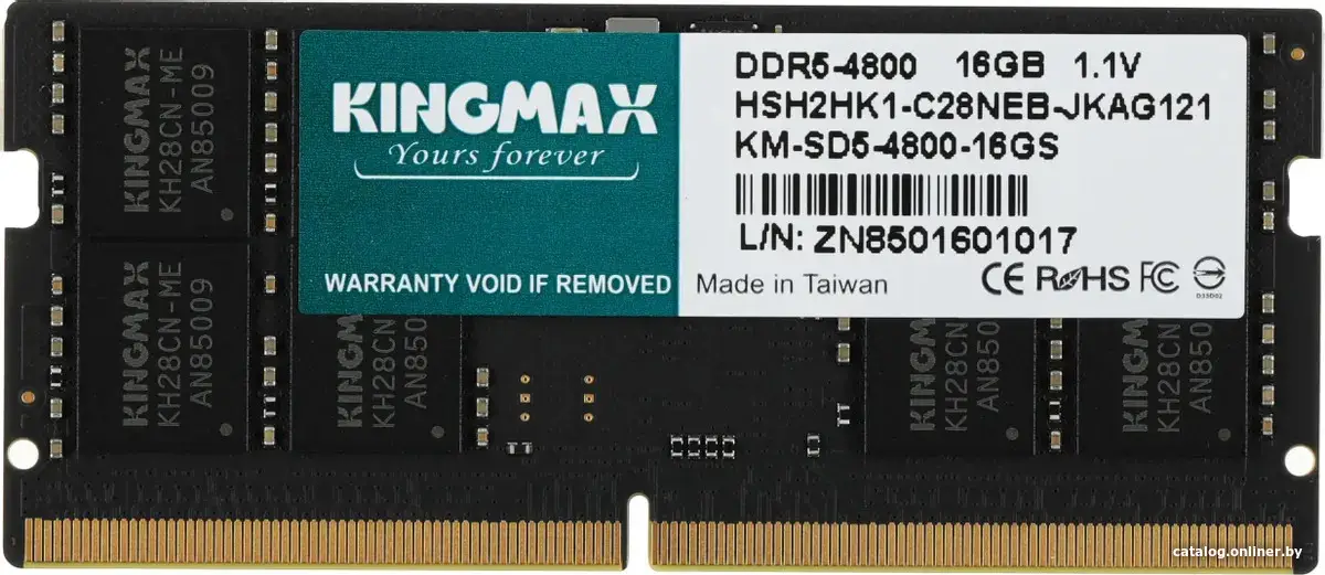 Купить Оперативная память Kingmax 16GB DDR5 RTL (KM-SD5-4800-16GS), цена, опт и розница