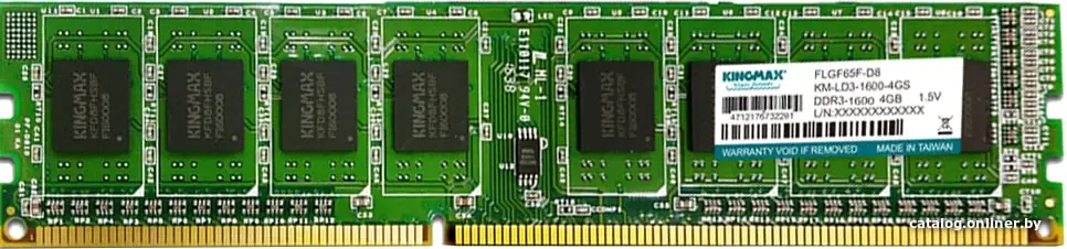 Купить Оперативная память Kingmax 4GB DDR3 PC3-12800 (KM-LD3-1600-4GS), цена, опт и розница
