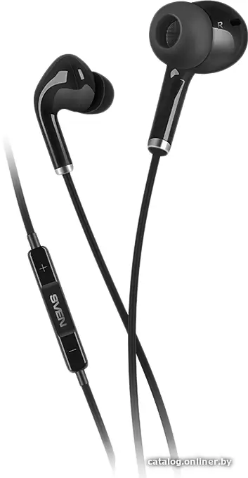 Купить Внутриканальные стереонаушники с микрофоном SVEN E-282M, черный, пульт, цена, опт и розница