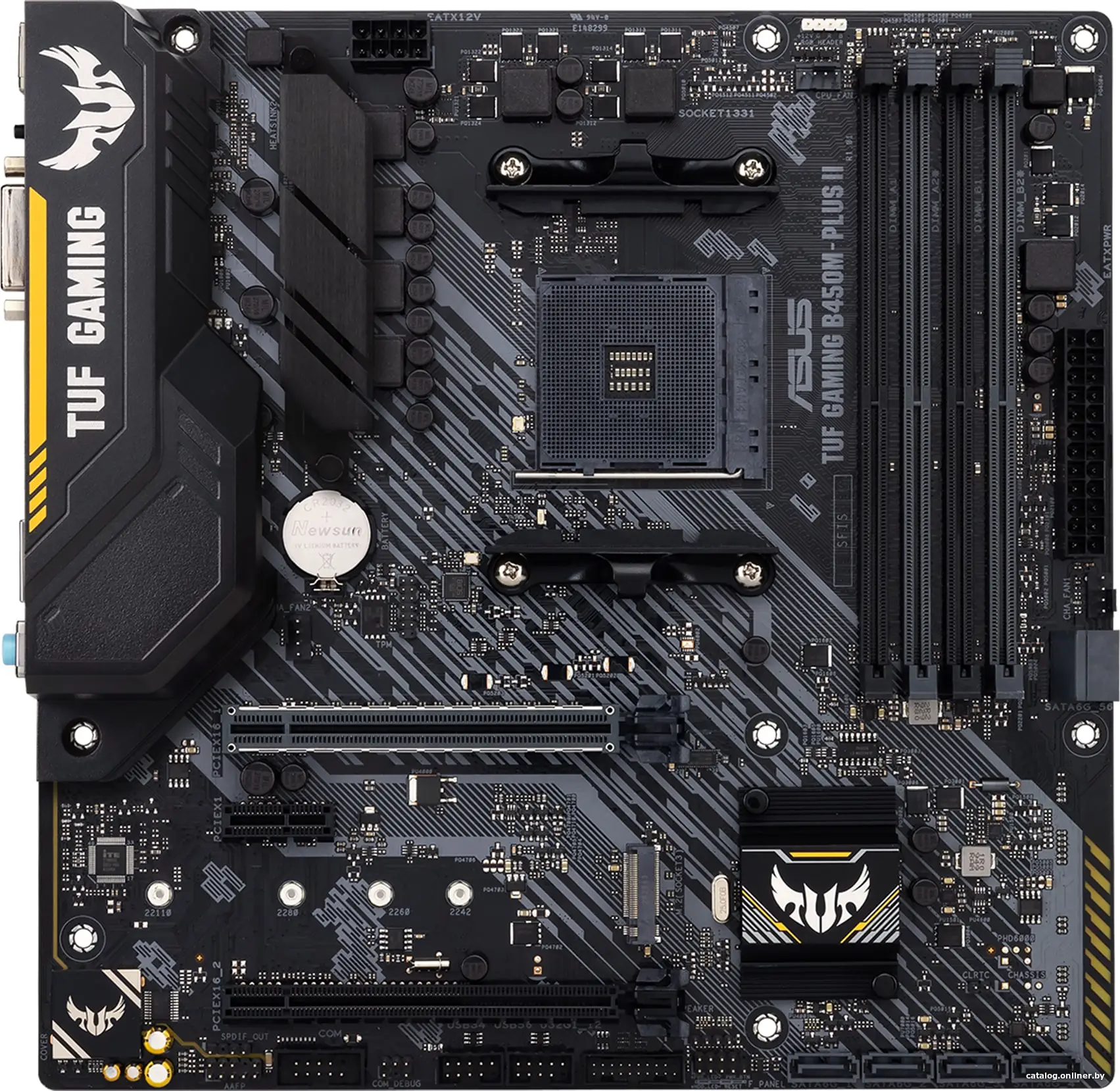Купить Материнская плата Asus TUF GAMING B450M-PLUS II Soc-AM4 AMD B450 4xDDR4 mATX AC`97 8ch(7.1) GbLAN RAID+DVI+HDMI, цена, опт и розница