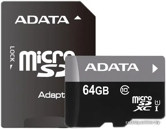 Купить Карта памяти MicroSDXC 64Gb ADATA Premier Class10 UHS-I + адаптер, цена, опт и розница