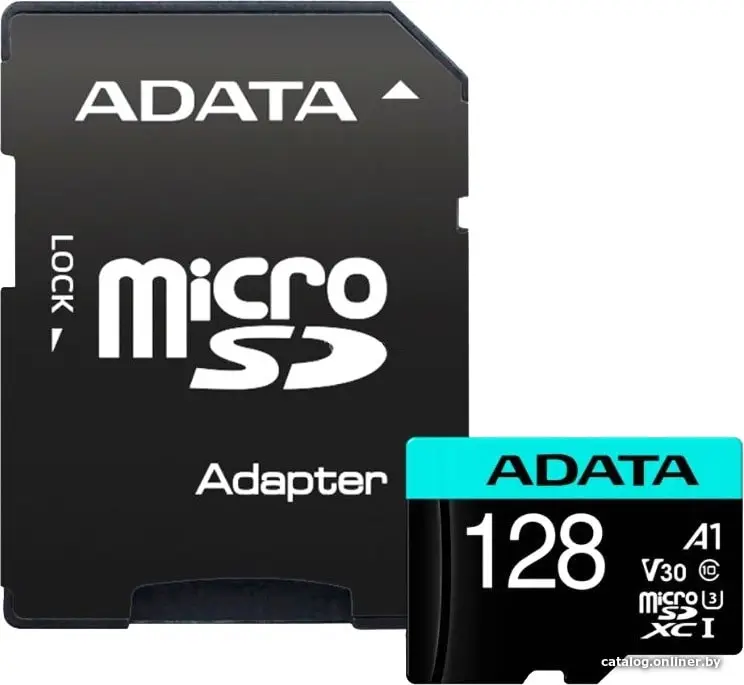 Купить Карта памяти MicroSDXC 128Gb ADATA Premier Pro V30s + адаптер AUSDX128GUI3V30SA2-RA1, цена, опт и розница