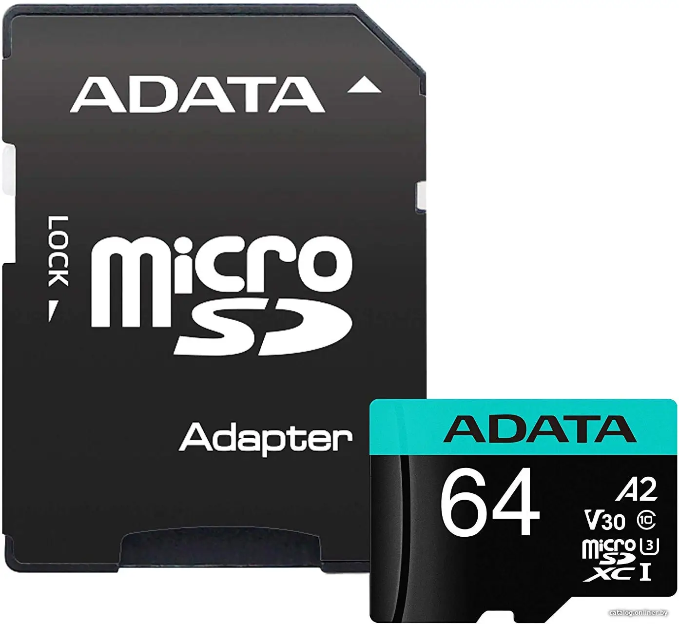 Купить Карта памяти MicroSDXC 64Gb ADATA Premier Pro V30s + адаптер AUSDX64GUI3V30SA2-RA1, цена, опт и розница
