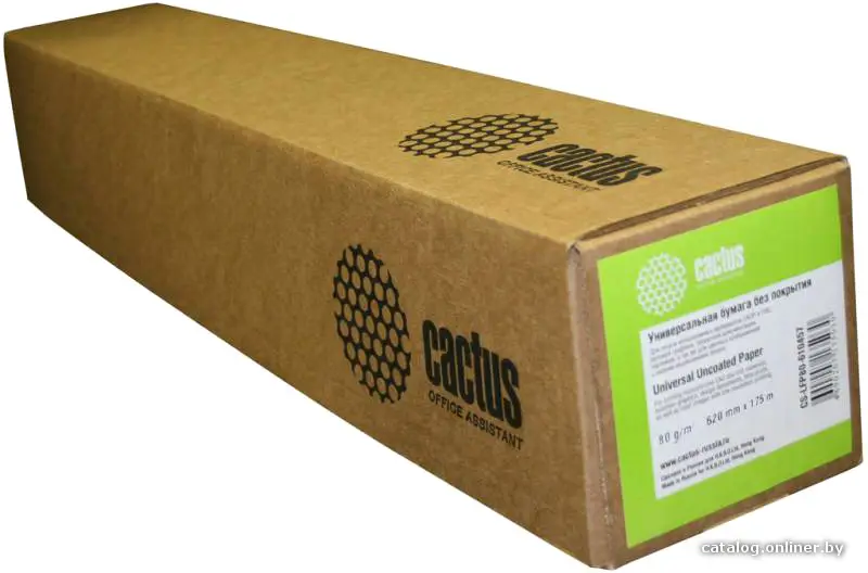 Купить Бумага Cactus CS-LFP80-420175 A2 420мм-175м/80г/м2/белый CIE171% инженерная бумага втулка:76.2мм (3') (2рул), цена, опт и розница