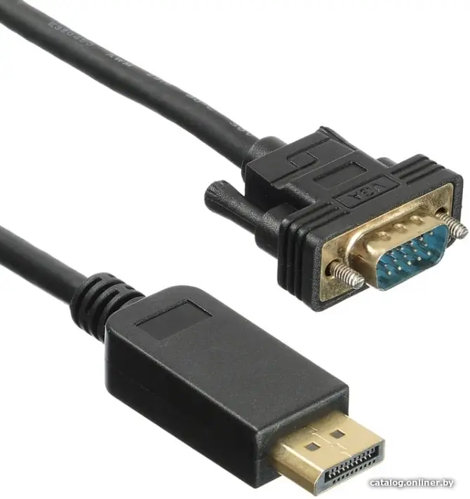 Купить Кабель DisplayPort M вилка - SVGA 15M вилка 2м Buro BHP DPP_VGA-2 черный, цена, опт и розница