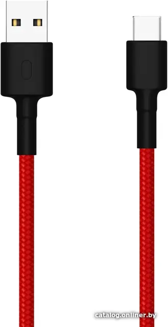 Купить Кабель USB 2.0 AM вилка - USB 3.1 Type-C вилка 1м Xiaomi Mi Braided SJV4110GL красный, цена, опт и розница