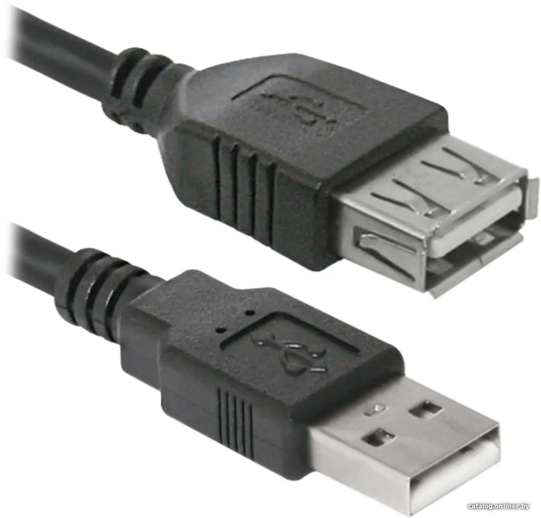 Купить Удлинитель USB 2.0 AM вилка - AF розетка 5м Defender USB02-17 черный, цена, опт и розница